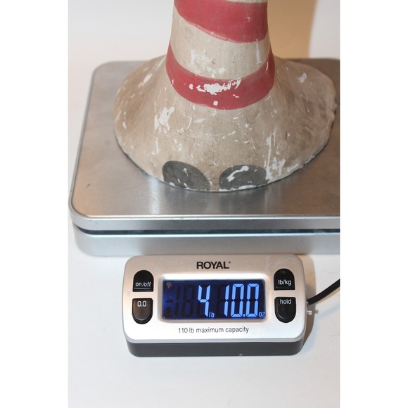 Vintage Chinese Asian Figurine Hand Painted Plaster Chalkware Statue Large 17" - Picture 11 of 13